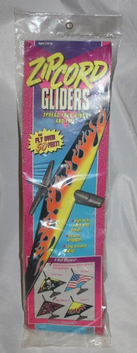 Vintage 1991 Hasbro Zipcord Zip Cord Gliders Wind Warrior 28" Wing Span