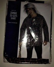 Adult Dark Side ZOMBIE 3D GUTS Costume SHIRT NEW Up To Size 42 Gore Dead 3-D