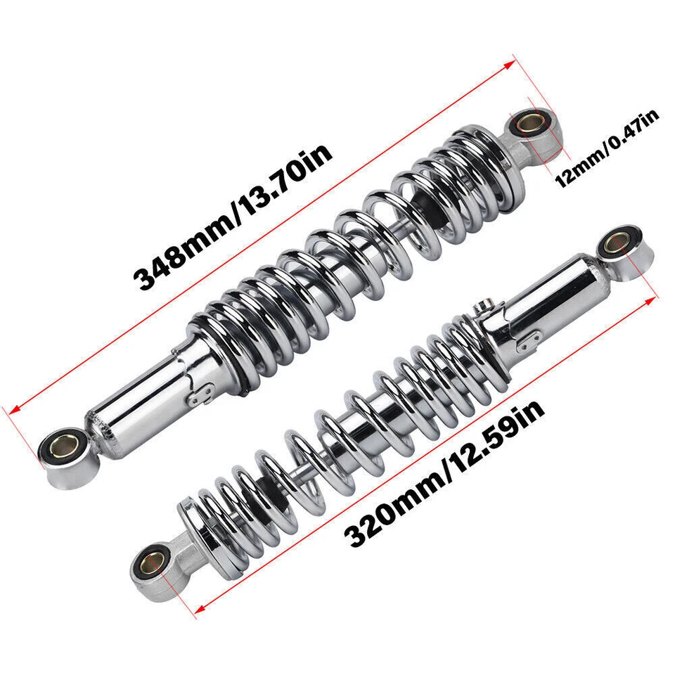 320mm Motorcycle Rear Shock Absorbers For Yamaha Honda Suzuki ATV/Dirt Bike Foto 2 de 4