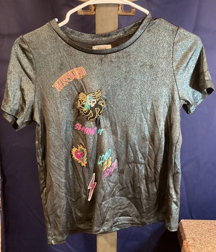 Disney Girls Descendants Top Size XL With Cool Patches Wicked Slaying It Good 2B