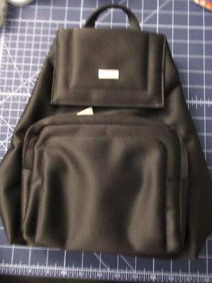 NWOT Espirit Worldwide Mini Black Backpack Satin Like Fabric 12'' x9'' x4''