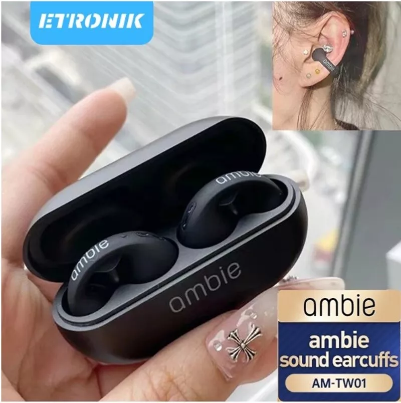 現品販売 ambie sound earcuffs AM-TW01 MistSky 正規品 - オーディオ機器