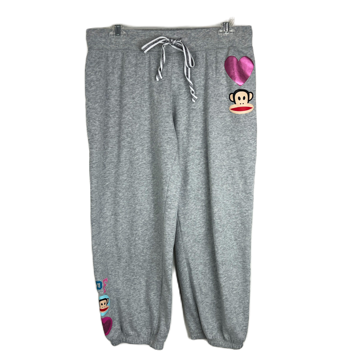 Paul Frank Jogger Pants Women Large Heather Grey Pull On 