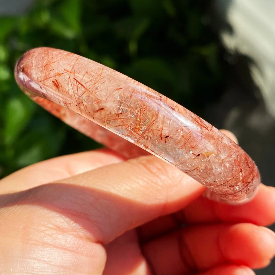 56.4mm Natural Red Copper Rutilated Quartz Crystal Bangle AAAA - Image 4 of 4