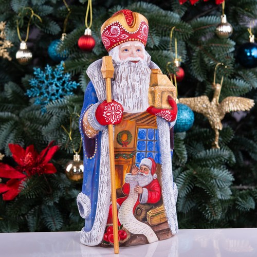 Wooden Hand Carved Santa Claus Figurine, handmade Christmas Gift Home Decor - Picture 11 of 14