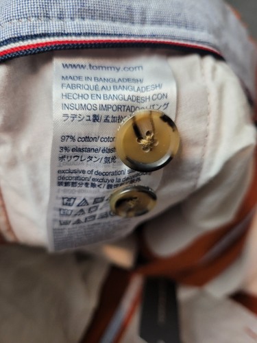 Pantaloni chino Tommy Hilfiger TH Flex elasticizzati uomo 33x32 arancioni vestibilità personalizzata - Foto 8 di 13