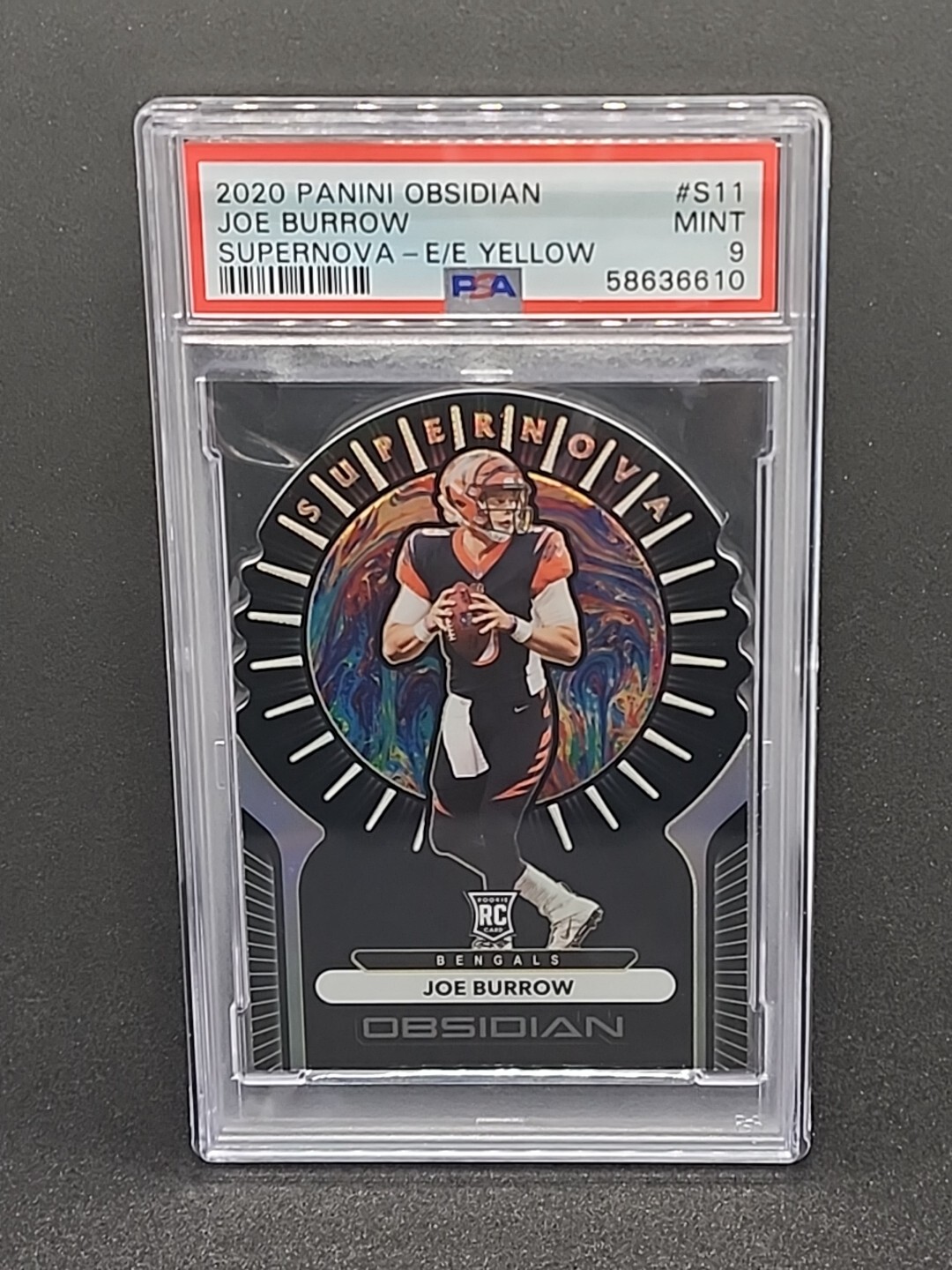 Joe Burrow Panini Obsidian Supernova #S11 Electric Etch-Yellow