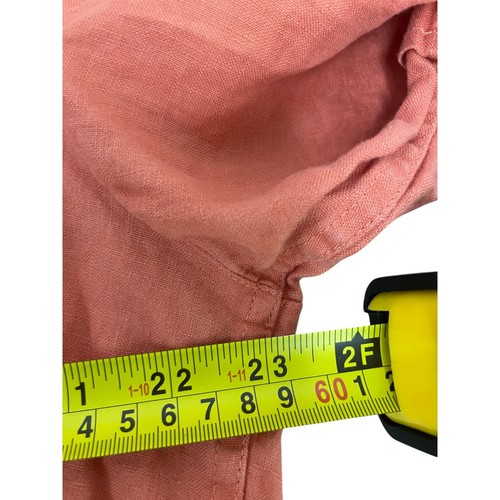 Caribbean Guayabera Shirt Men’s Size L Orange Linen Button Up Hawaiian Cuban - Picture 5 of 7
