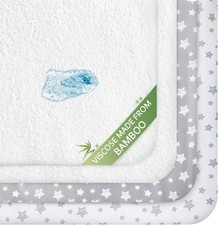 Bamboo Crib Fitted Sheets Waterproof Crib Mattress Protector 4 Pack 52"X28"