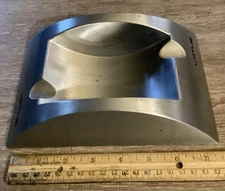 Lotus Silver Anodized Aluminum Cigar Ashtray  8" L X 5.5" W