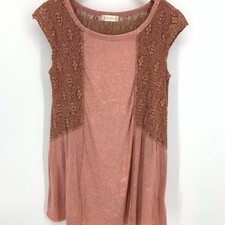 Altar'd State dark blush lace distressed look dress size M