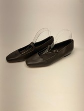 Vince Womens Brody Mary Jane Truffle Brown Square Toe Flat Sz 9.5