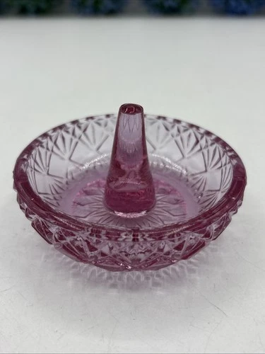 VIntage Fenton Pink Iridescent DUSTY ROSE Glass Ring Holder OR TRINKET DISH