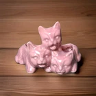 Vintage Brush McCoy USA Pottery 3 Cat/Kitten Planter Pink