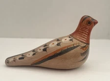 Large Tonala Mexican Pottery Folk Art Bird Figurine Hand Painted Vintage 7” SALE