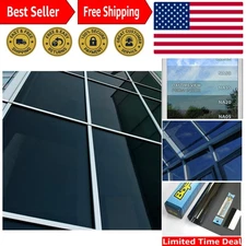 NA05 Window Film Daytime Privacy and Sun Control Natural Black 5 Very Dark - ...