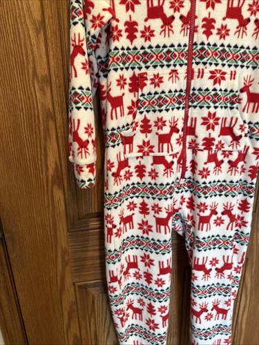Hanna Andersson Dear Deer Marshmallow Fleece One Piece Pajama Big Kid/Teen Sz L - Picture 9 of 11