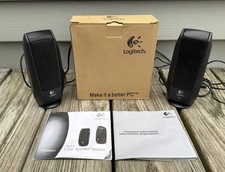 Logitech S-120 2.0 Desktop Multimedia Computer Speakers 3.5mm Jack Black Tested
