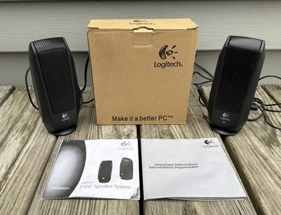 Logitech S-120 2.0 Desktop Multimedia Computer Speakers 3.5mm Jack Black Tested