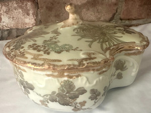 Antique Japanese Porcelain Serving or Butter Dish w/ Lid AA Vantine Co. Signed