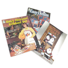 3 Quilted Craft Booklets Lot Quilting Patterns Thanksgiving Christmas Books