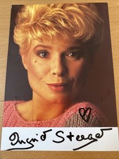 Ingrid Steeger, schöne, handsignierte Autogrammkarte