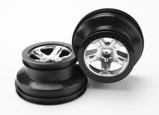 Traxxas 1/10 Slash 2WD VXL  SCT Beadlock Style Wheels, Satin Chrome  5874