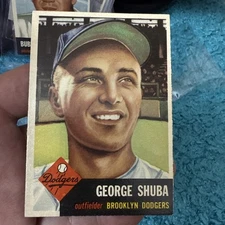 1953 Topps #34 George Shuba “Shotgun” Brooklyn Dodgers 1955 WSC Nrmt Stunner