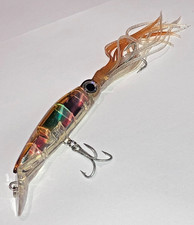 Deep Diving Sea Saltwater Fishing Squid Imitation Fishing Lure Brown 24cm 30g