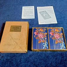 606 Congress Playing Cards Canasta Sealed Lot 2 Tax Stamps Jumbo Index Gold Edge