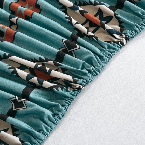 5-Piece Southwestern Cowboy Rodeo Sheet Set Split King Size - Multicolor Blue... - Picture 7 of 9