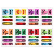 8 Packs/800pcs Sign Here Tabs  Please Message Flags, M, Colorful