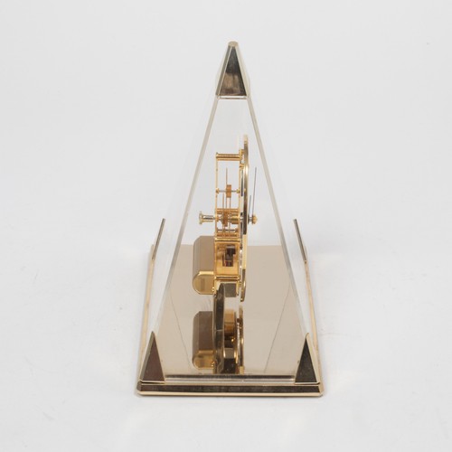 Vintage Seiko Quartz Pyramid Skeleton Mantel Clock Japan Roman Numerals Gold - Picture 5 of 14