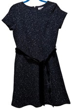 Loft Black Sparkle Short Sleeve Dress Size 6