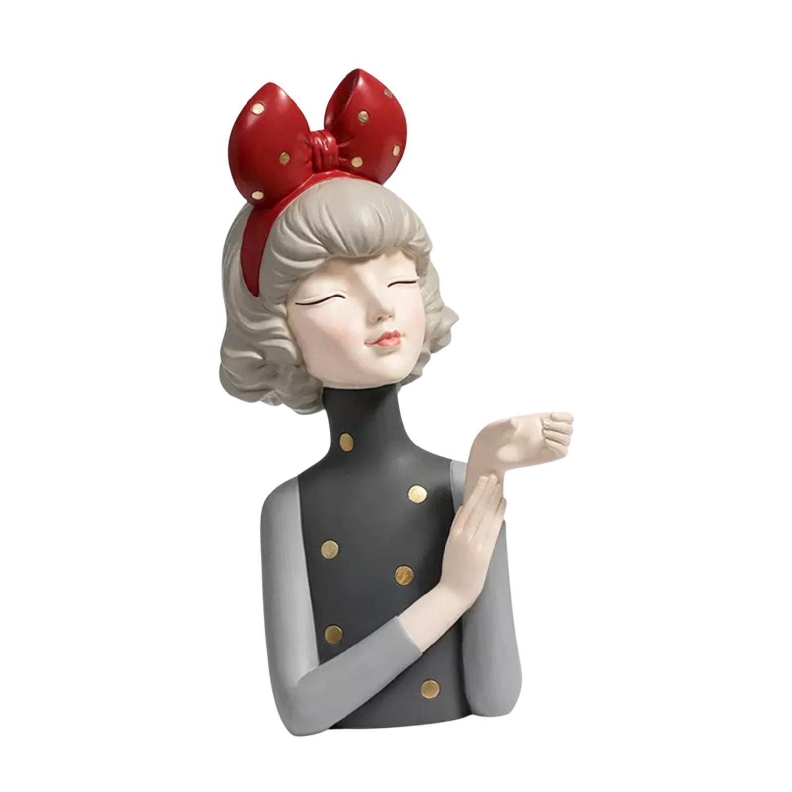 Girl Statue Resin Decorative Figurine for Table Centerpiece Fireplace Office