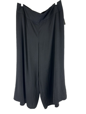 Mossimo Gaucho Pants Black Wide Leg Cropped Elastic Pull On New Tags Womens XXL