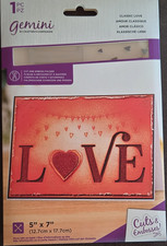 Crafter's Companion Gemini Classic Love Cut  Emboss Folder Hearts 5" x 7"