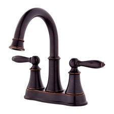 Tuscan Bronze 4 Inch Centerset Bathroom Sink Faucet With Push Seal Drain