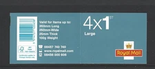 GB 2012 4 x 1st CLASS LARGE NVI PiP STAMP BOOKLET RB3 - CYLINDER W1 W1