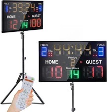 LED Basketball Scoreboard with Shot Clock, Digital Scoreboard with Remote, El...