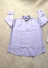 Men's Proper Cloth Light Purple Lilac Button Up LS 100 Cotton Dress Shirt 18.5