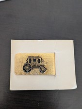 Gold Toned Wells Fargo Money Clip - single bl...