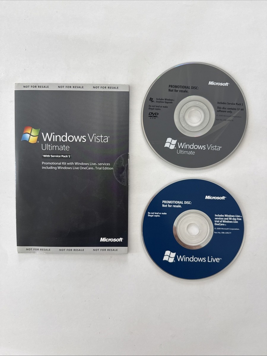 Microsoft Windows Vista Ultimate 32/64 bit Service Pack 1 COMPLETE