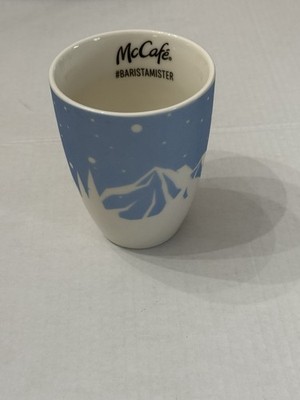 McDonald s Collectible Mc Cafe European Holiday 2021 Mug Cup Blue White Mountain