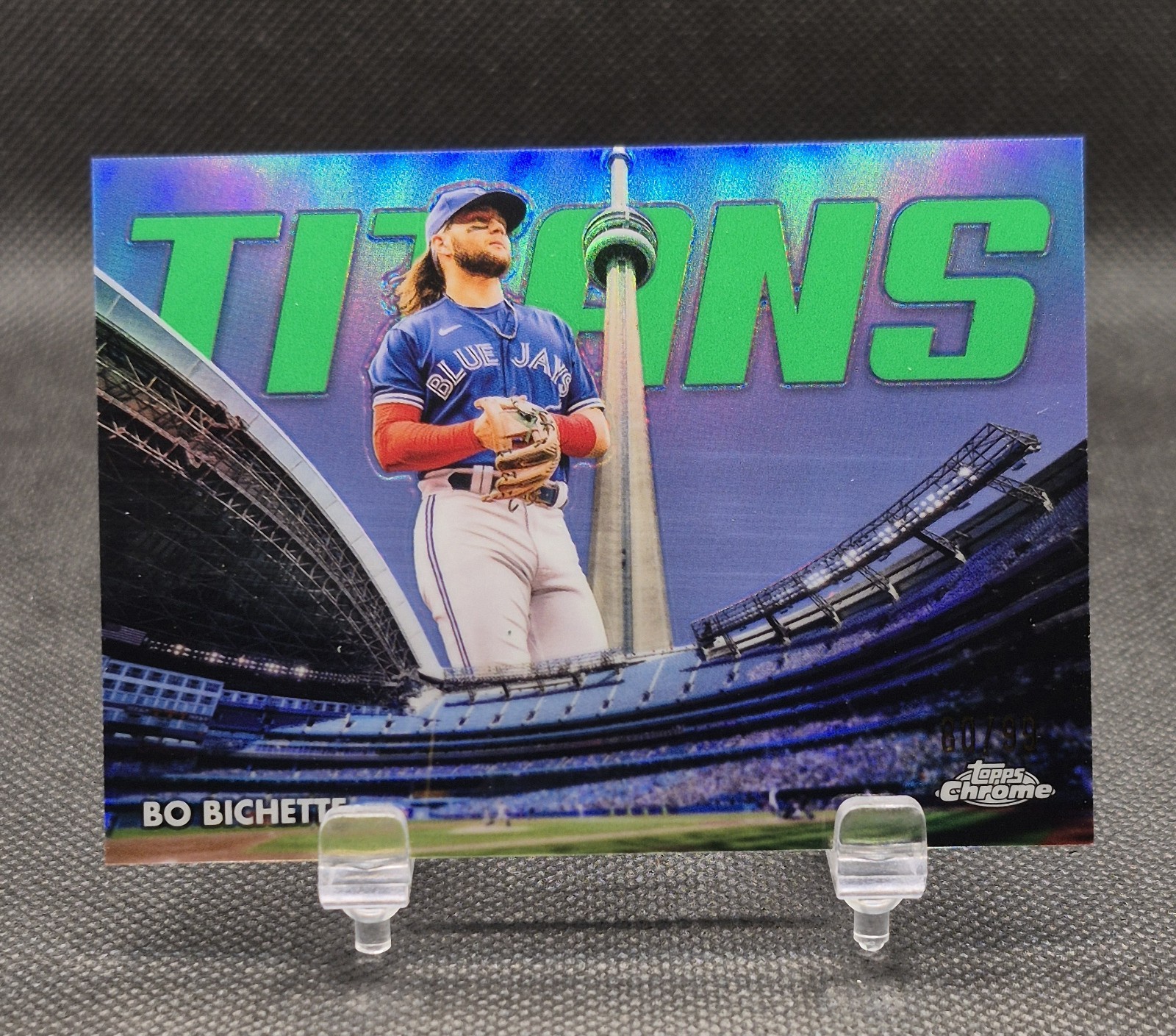 Bo Bichette 2023 Topps Chrome Titans Green Refractor /99 #CT-7 Toronto Blue Jays