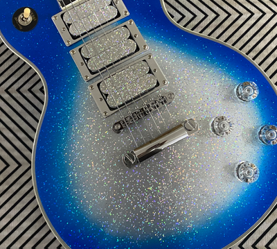 #ad Ace Frehley LP 6 Strings Electric Guitar HHH Pickups Blue Soild Body Hot sale $302.40