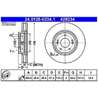 2X Bremsscheibe Vorne FüR KIA Soul PS 1.6 2.0 14 Bis 18 ATE G4FC D4FB