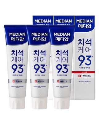 MEDIAN Tartar Care White Toothpaste 120g x 3, Whitening + Tartar Control Korea
