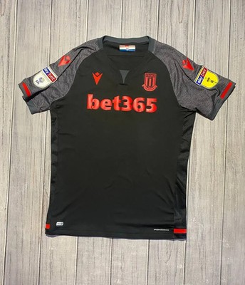 Macron Stoke City 2019 2020 Away Football Shirt Jersey Men Size XL Black