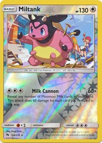 Miltank - 158/214 - Rare - Reverse Holo (Lp) Lost Thunder - Colorless Pokémon